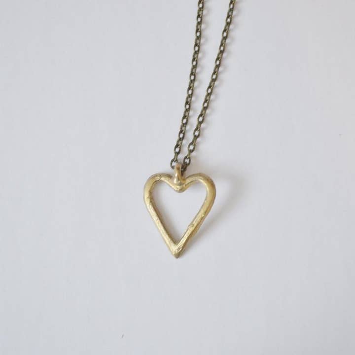 Alora Boutique Inc. - Wholesale Pendant/Charm Necklace - Akoma | Heart Pendant Necklace | Recycled Brass4