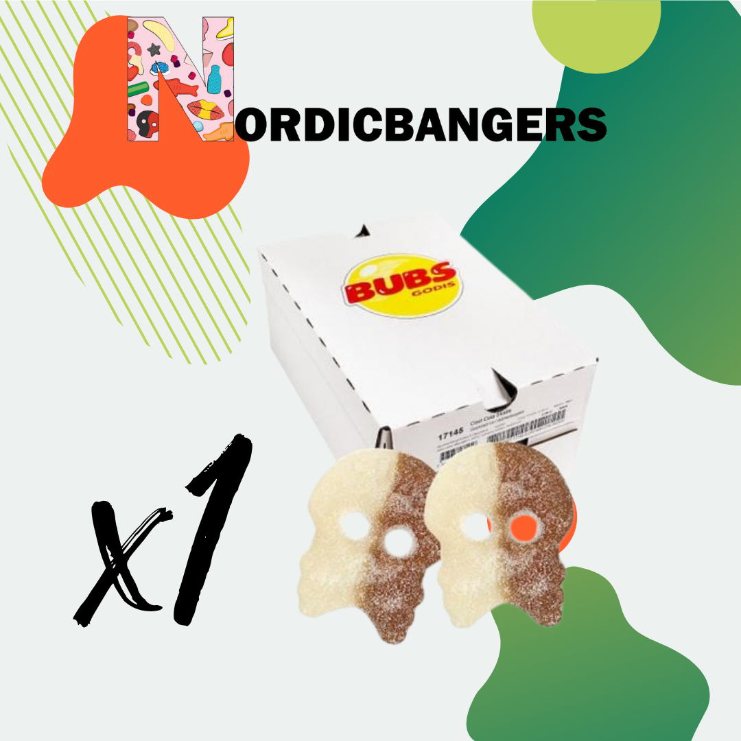 Nordicbangers - Swedish Candy Supply - Wholesale Gummy - Bubs Swedish Candy Cool Cola Skull bulk box 3kg0