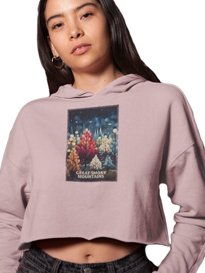Ripped Rags Magical Forest Women's Cropped Hoodie for wholesale by Ripped Rags