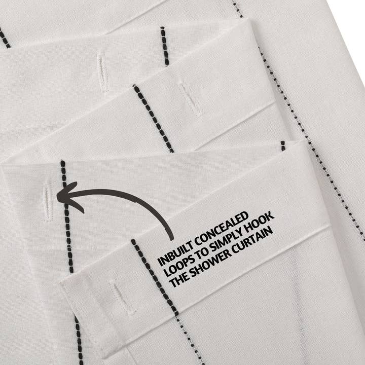 Folkhomes Global Inc - Wholesale Shower curtain - Shower Curtain, 100% Cotton, 72" x 72", Hamilton Black3