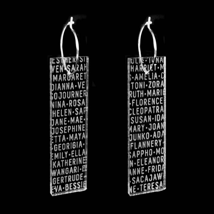 'Vrouwen van de Geschiedenis' Plank Oorringen - Transparant voor wholesale door Bold Standard