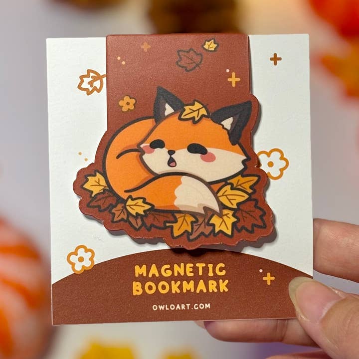 Autumn Fox Magnetic Bookmark for wholesale by owloArt