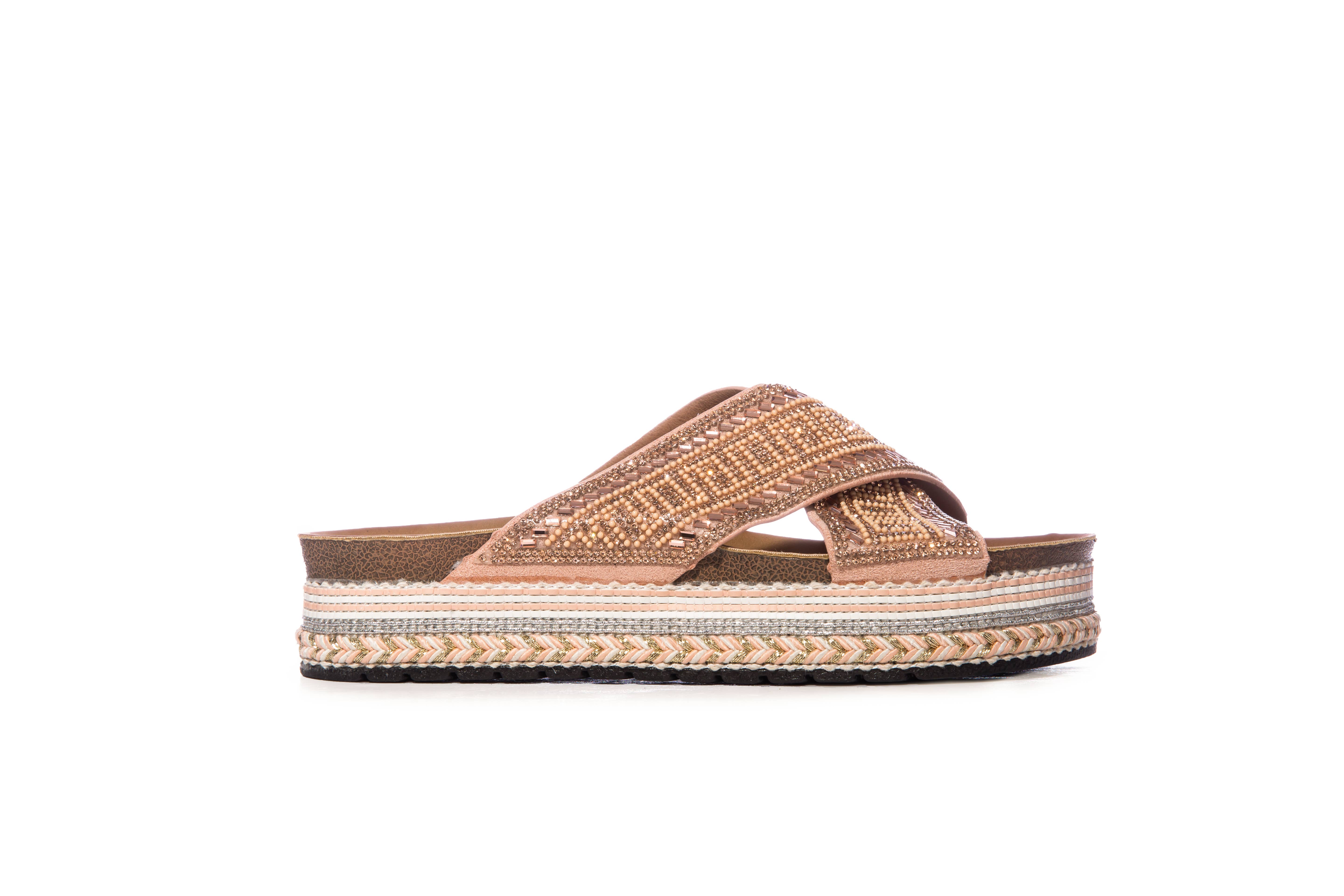 LADY GLORY - Wholesale Sandals - Women's - Platform mules with cross strap5