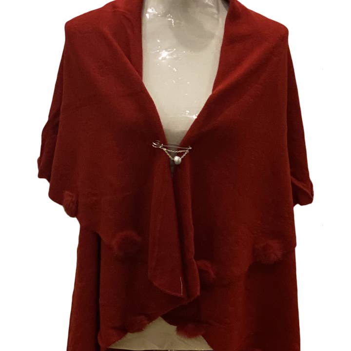 LINETA – wholesale Head scarf – Women's – Pompom poncho 4