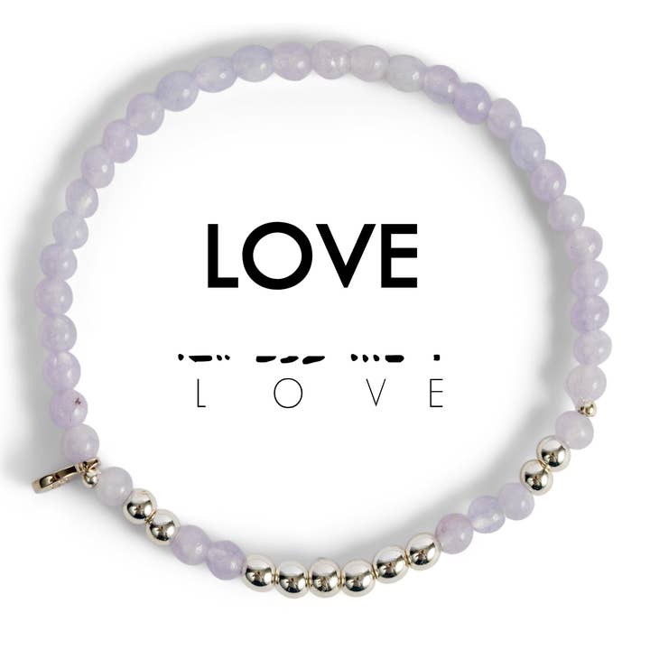 Silver Morse Code Bracelet | LOVE for wholesale by ETHICGOODS