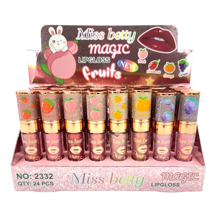 SORTIERT MISS BETTY MAGIC FRUITS LIPGLOSS 2332 (24 STÜCK) für den Großhandel auf Faire