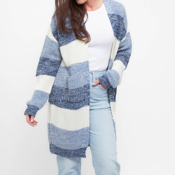 6-teiliges Greyson Heathered Color Block Cardigan Sortiment für den Großhandel von Elsie & Zoey