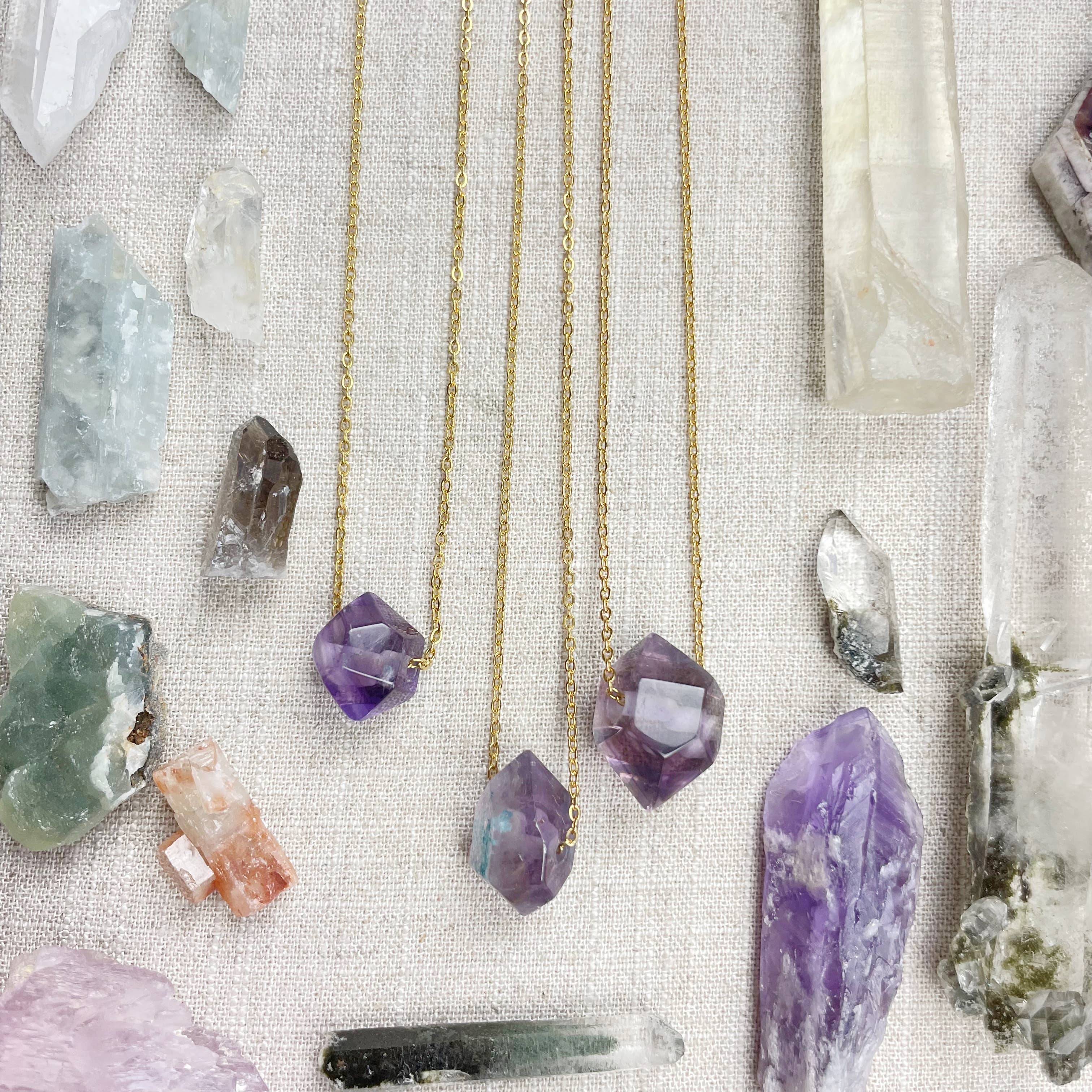 Ewelina Pas Jewelry - Wholesale Pendant/Charm Necklace - Included Amethyst Gemstone Double Terminated Point Necklace1