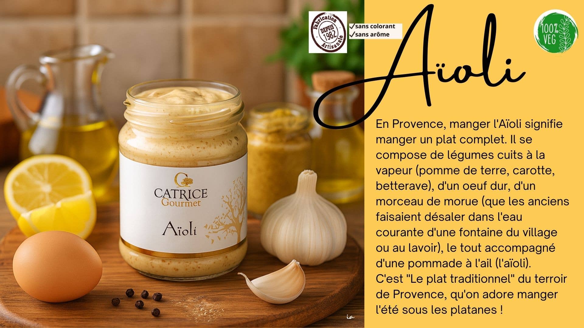 CATRICE GOURMET - Wholesale Dip - Provençal Recipe - Aioli 80g0