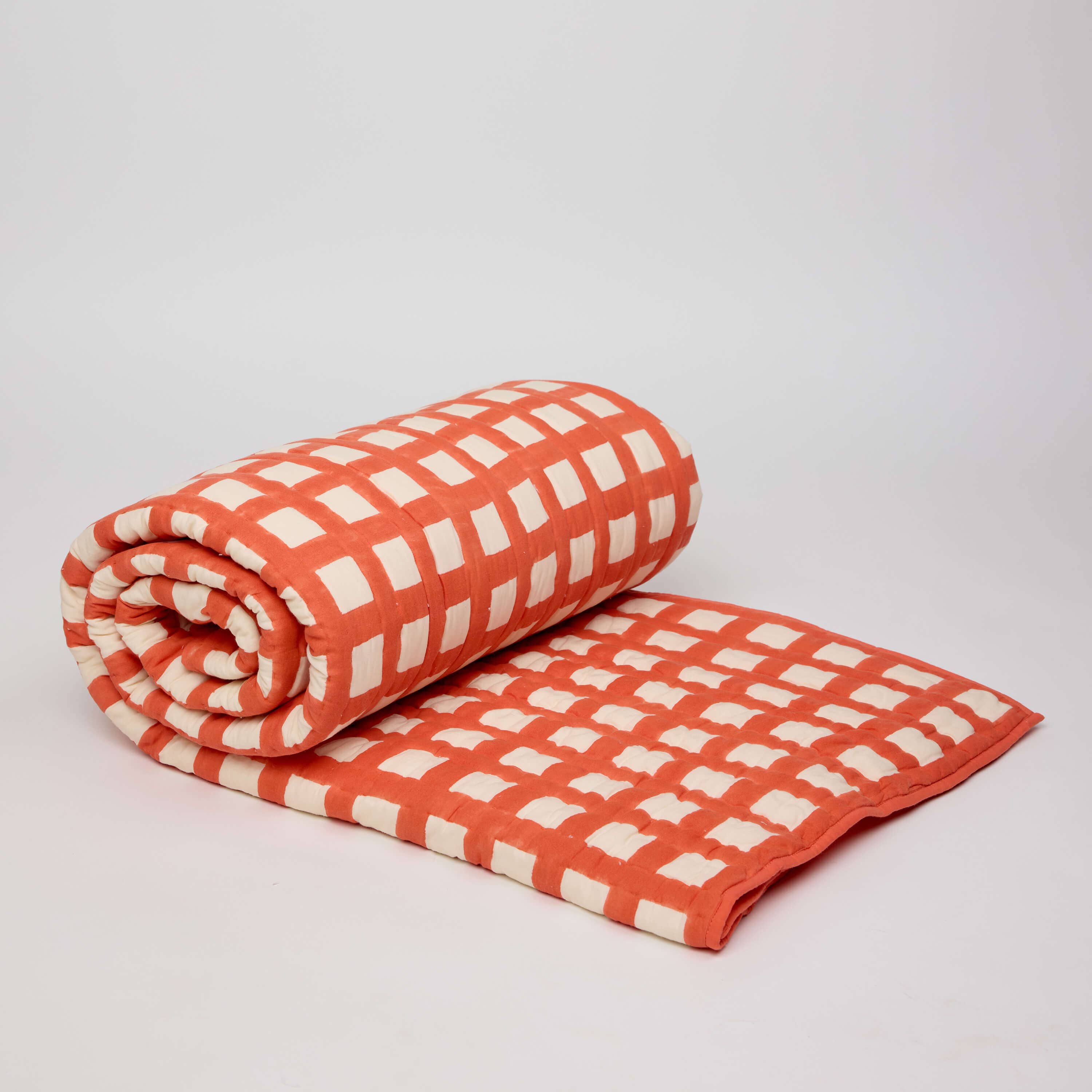 Craft Boat - Wholesale Quilt - BOLD GRID QUILT - HAND BLOCK PRINTED1