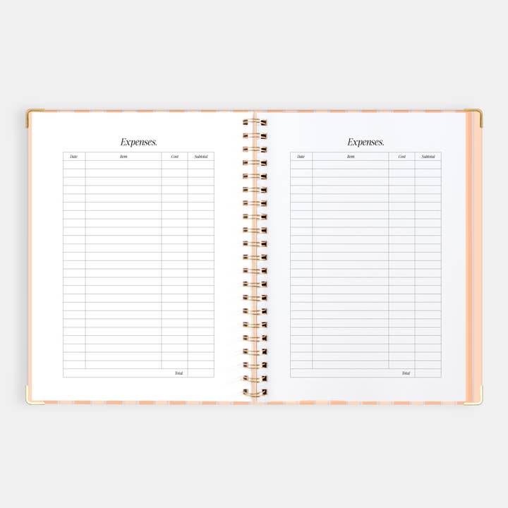 Fox & Fallow - Wholesale Planner - 2026 Coral Stripe A4 Academic Vertical Spiral Planner34