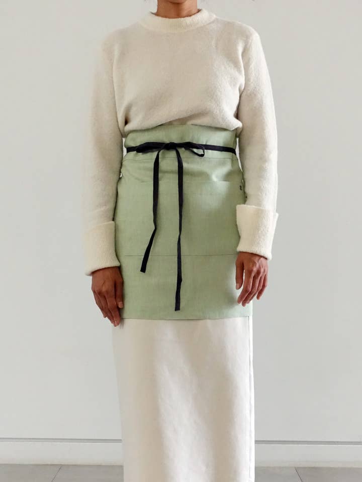 Linen Half Apron Mint for engroshandel hos :Remenu