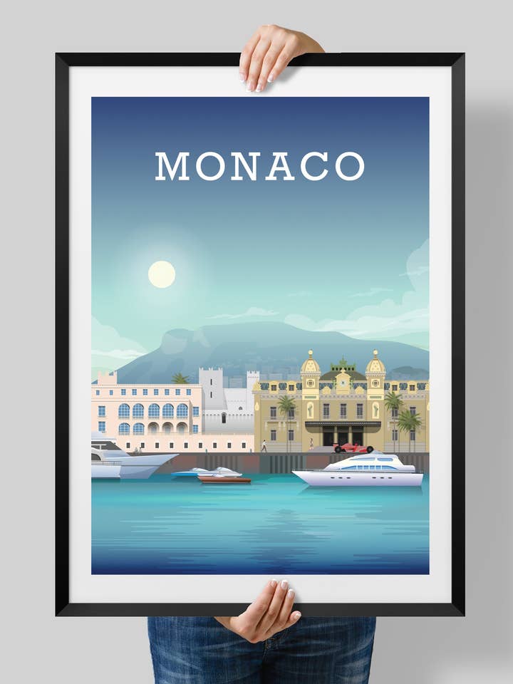 Monaco Print, Monte Carlo Art, Monaco Poster for wholesale by Hillview Prints