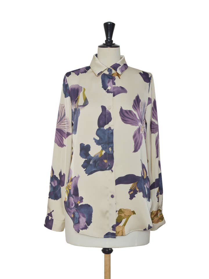 ELLI WHITE - Wholesale Button Down Shirt - Women's - Flowy floral print blouse