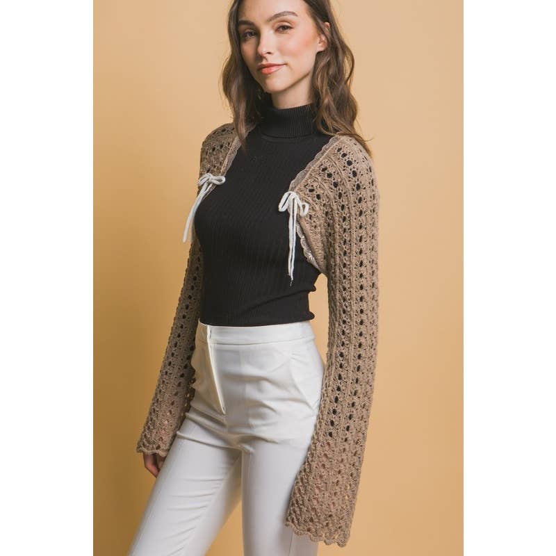 Paperdoll – Großhandel Strickoberteil – Damen – Gehäkelter Schultergurt mit Bolero-Details8