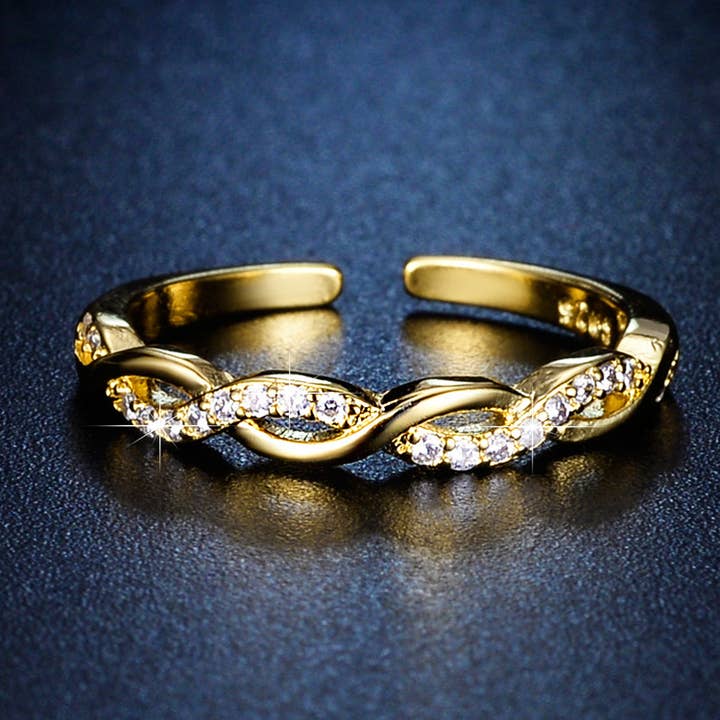 Melange Blanc - Venta al por mayor Anillo con gemas - Anillo de eternidad de oro R028, anillo de infinito, anillo delicado de oro1