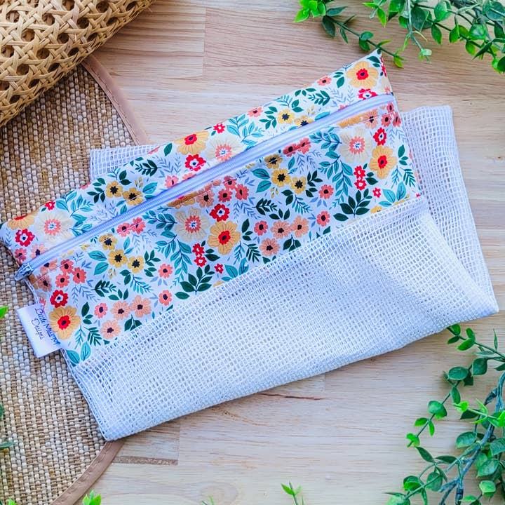 Orange Flowers Laundry / Wash Bag for wholesale by Little Miss M Designs