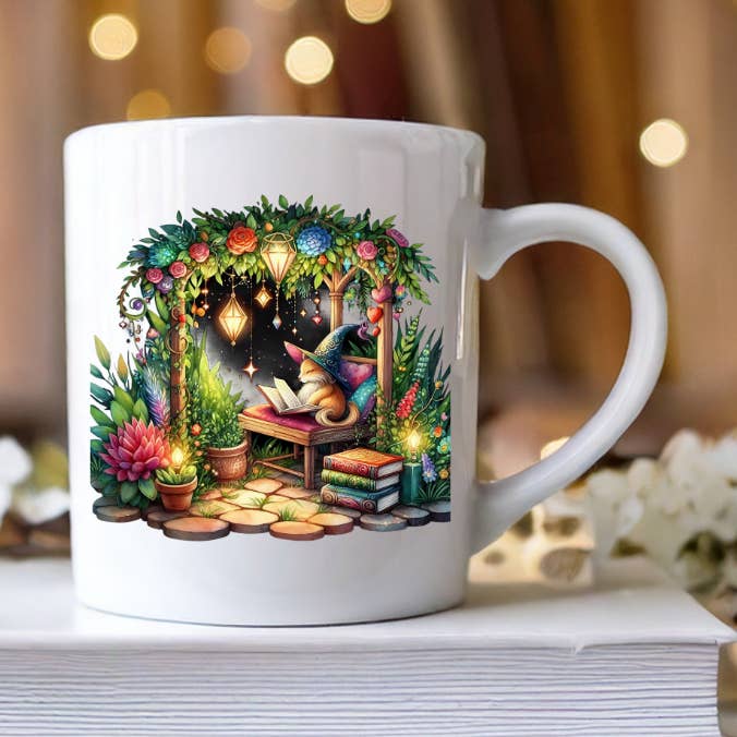 The Mischievous Fox Readings ceramic mug for wholesale by Les Moonettes