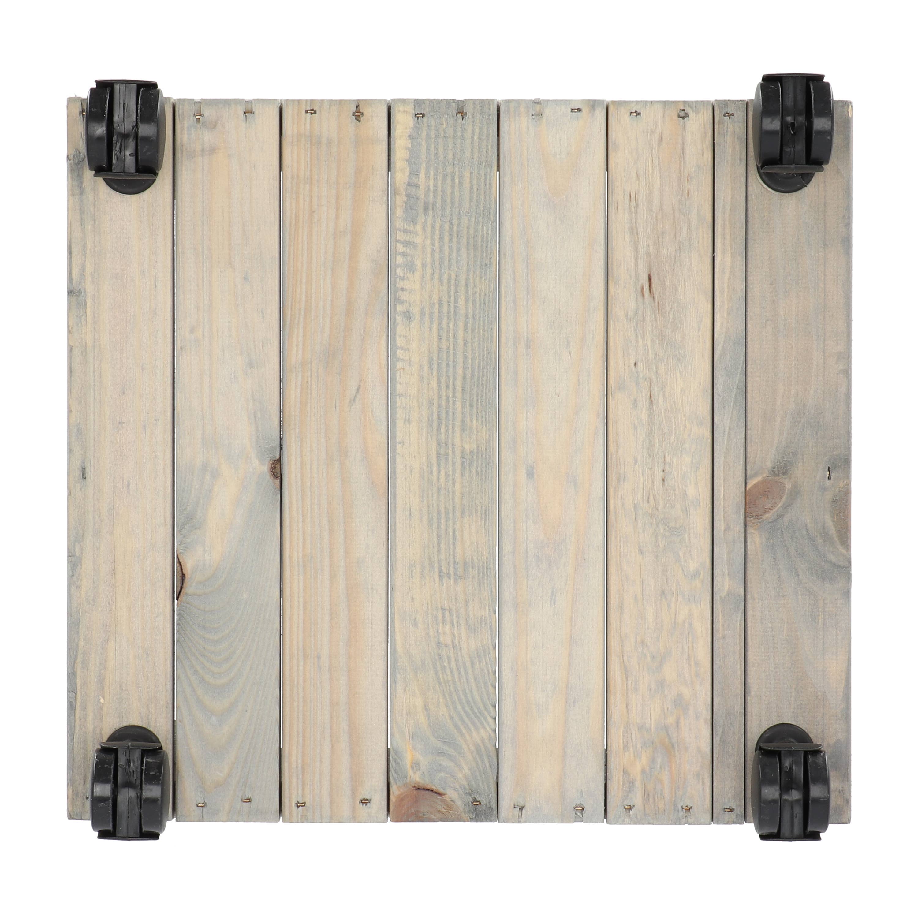 Esschert Design USA - Vente Jardinière - Pot à fleurs sur roulettes, en bois, petit2