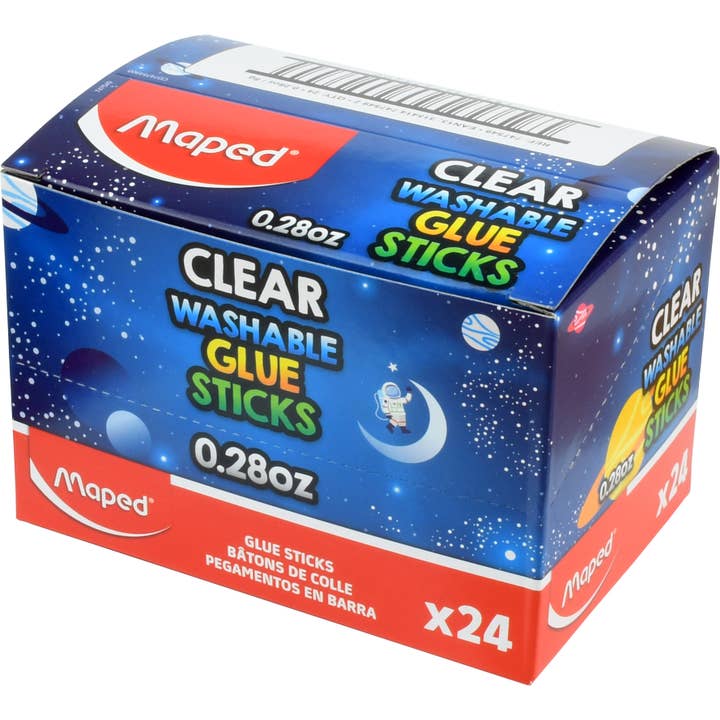 Maped Helix USA - Wholesale Glue - Essentials Clear Washable Glue Stick Display x24 - 0.28oz2