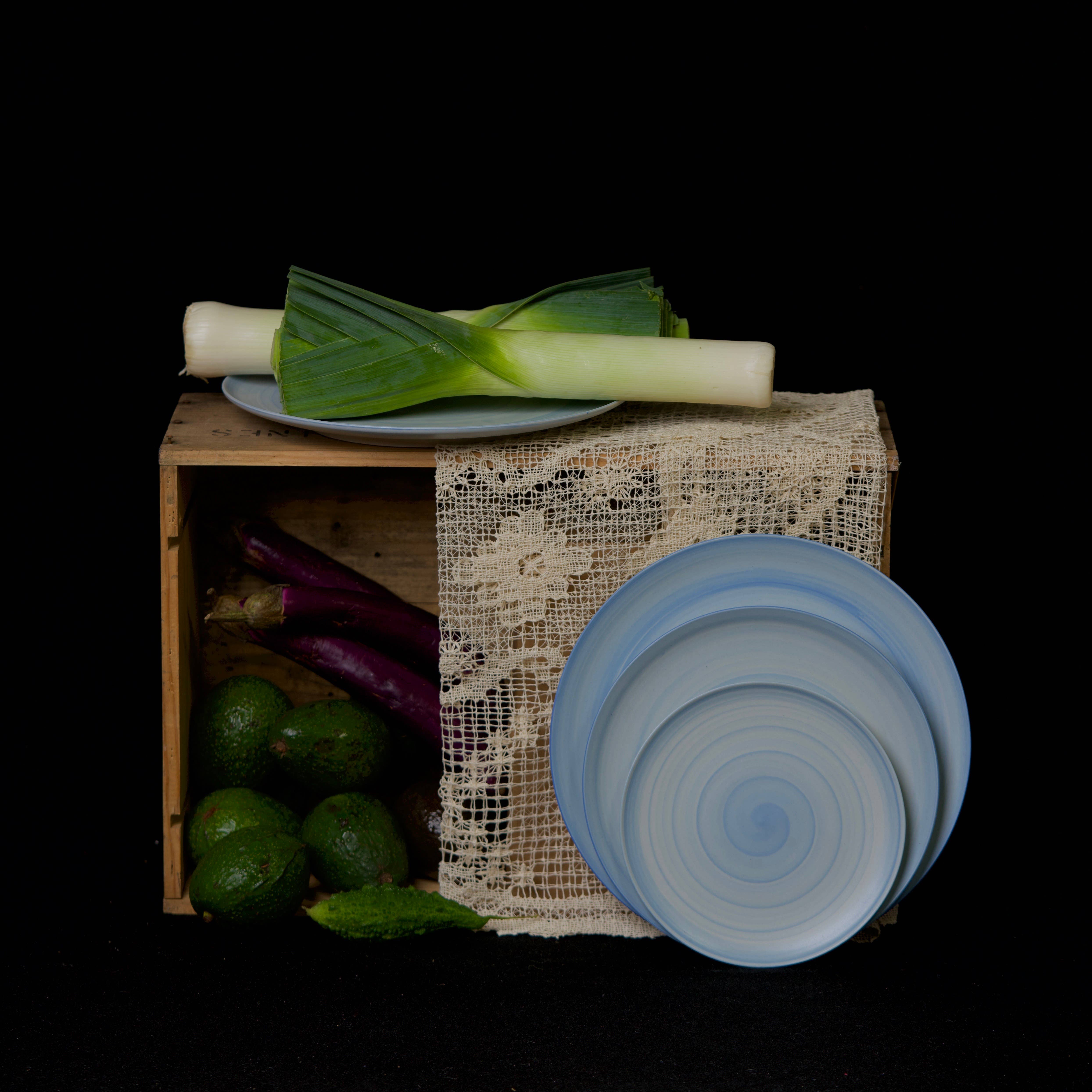 Hermit Plates, Semi-Matte Porcelain - Cornflower for wholesale on Faire0