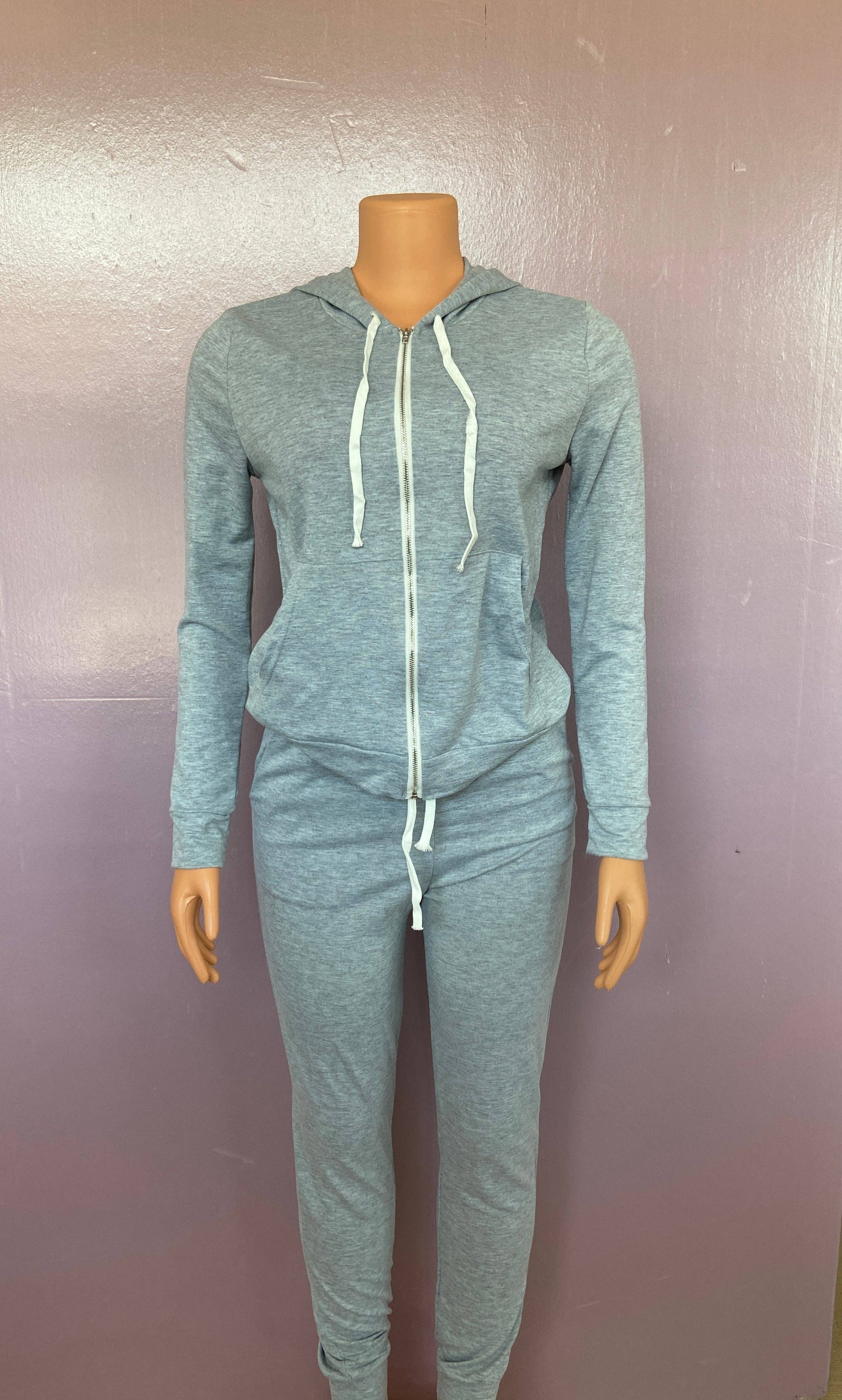 MB Fashion Wholesale - Wholesale Top & Pant Set (NOT Loungewear) - Women's - MB FASHION Zip-Up Hoodie and Jogger Pants Set 12489R15