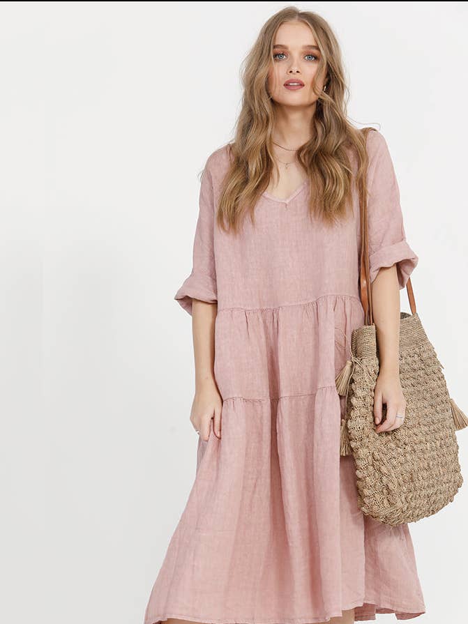 DAMENKLEID STELLA AUS LEINEN für den Großhandel von Miss Rose Sister Violet