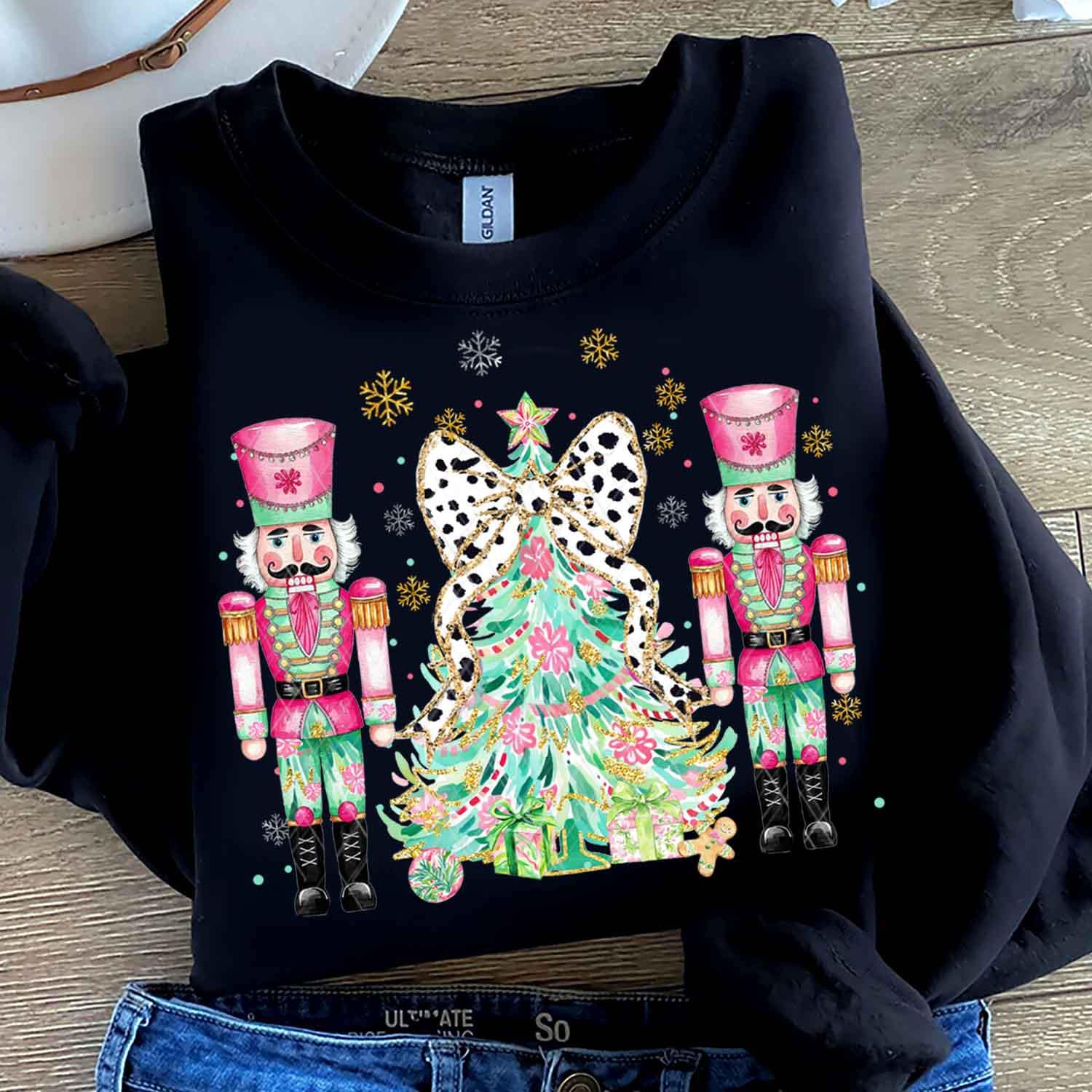 NVC Ecommerce LLC - Wholesale T-Shirt (Graphic) - Women's - Coquette Colorful Xmas Tree Tee, Nutcracker Sweater1