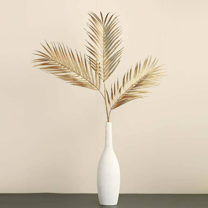 Elan Bazaar – Großhandel Wimpel/Girlande – 32 Zoll goldener Palmblattzweig, künstliche große goldene Palmblätter