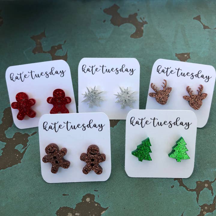 Kate Tuesday Jewelry - Wholesale Stud/Post Earrings - Sparkly Holiday Earrings Box Earrings
