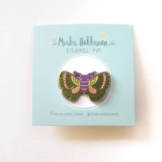 Mirka Hokkanen - Wholesale Lapel Pin/Button - Green Moth Pin1