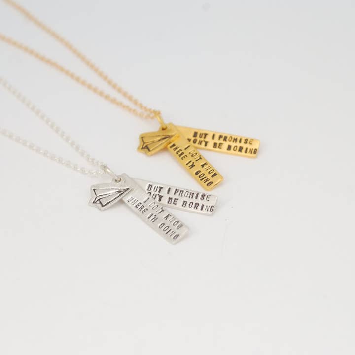 Chocolate and Steel – wholesale Pendant/charm necklace – I don't know where I'm going, but I promise it won't be boring -David Bowie quote2