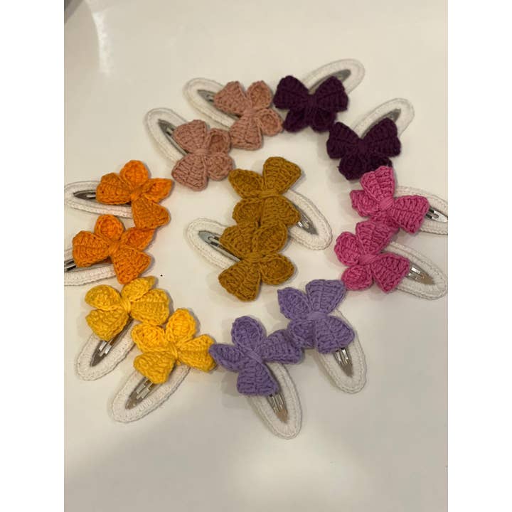 Emel Crochet - Venta al por mayor Conjunto de accesorios para el pelo - Niños - lazo de horquilla de ganchillo amigurumi1