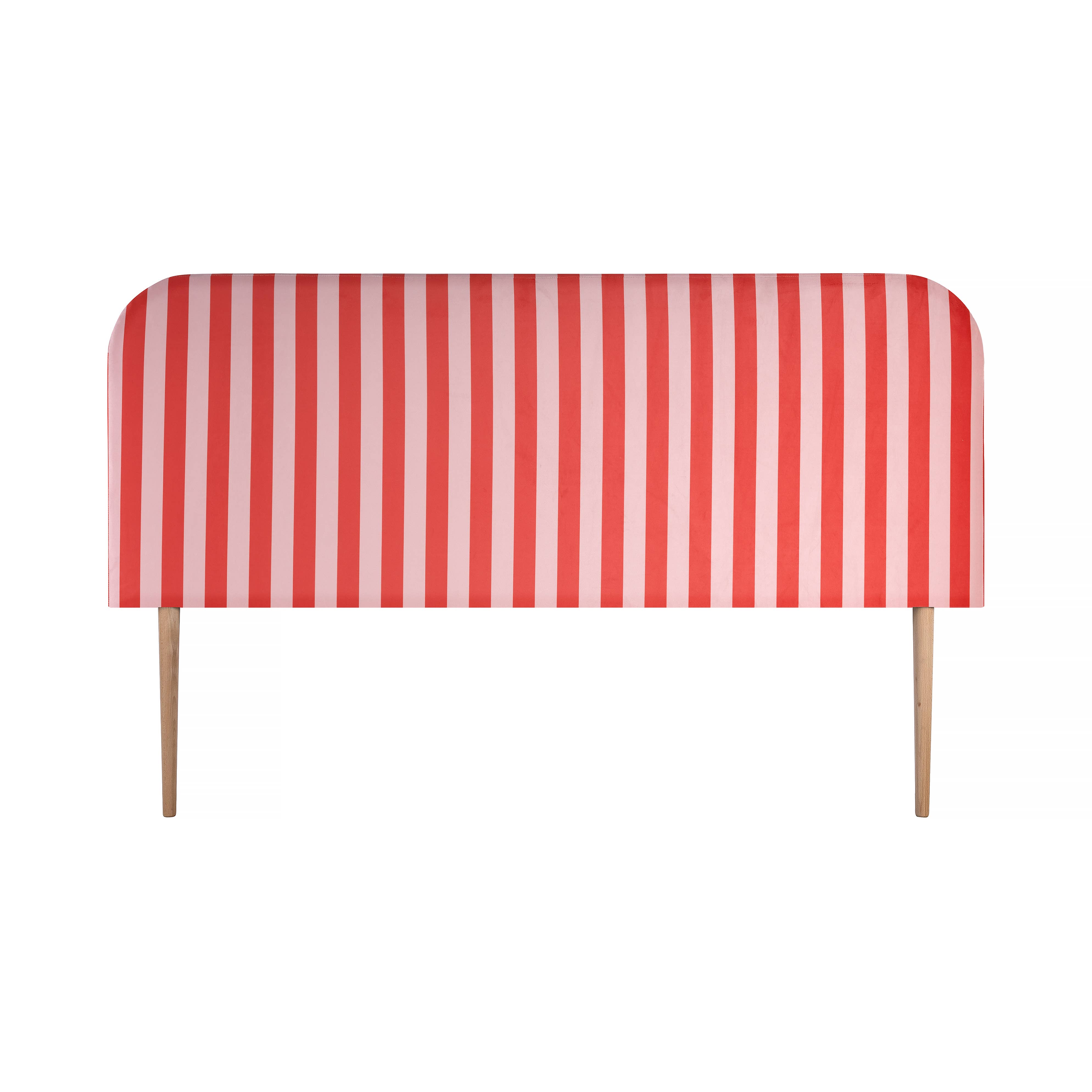 Really Nice Things - Wholesale Headboard - Striped red and pink velvet upholstered headboard0