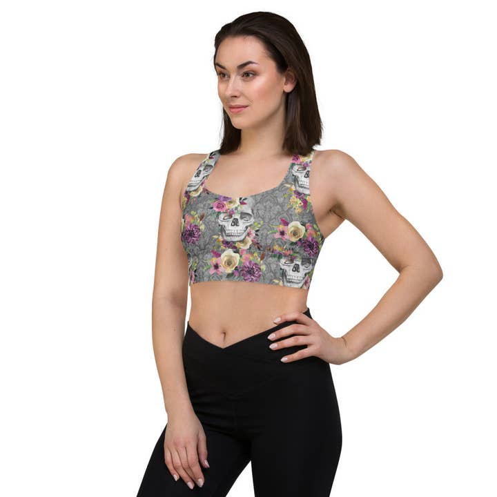 Soutien-gorge de sport Dia de los Muertos pour la vente par Meli and Lore Co.