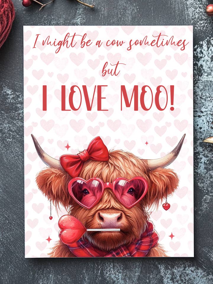 A veces puedo ser una vaca, pero - Tarjeta de San Valentín divertida y linda para venta al por mayor de Homemade Hollydays Wholesale