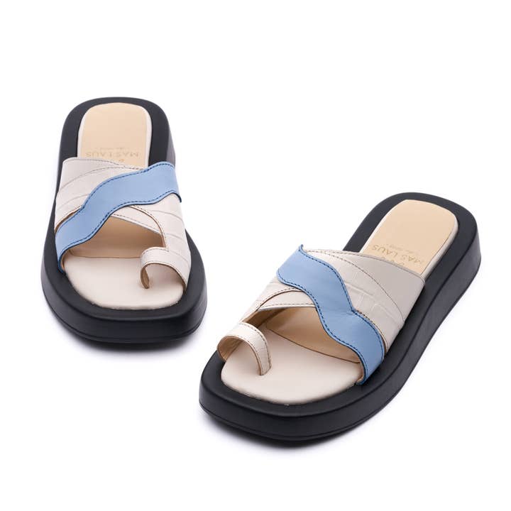 Mas Laus Galizia chunky sandaler i offwhite och ljusblått för wholesale av Mas Laus