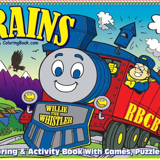 Really Big Coloring Books | ColoringBook.com - Wholesale Coloring Book - Kids & Baby - Trains LapTop Coloring Book 17"x11"