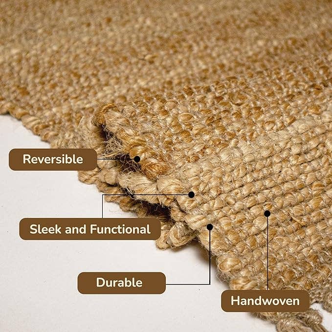 The Fine Living Company - Wholesale Runner Rug - Natural Jute Runner Rug 2x5 ft. – Handwoven Farmhouse Décor2