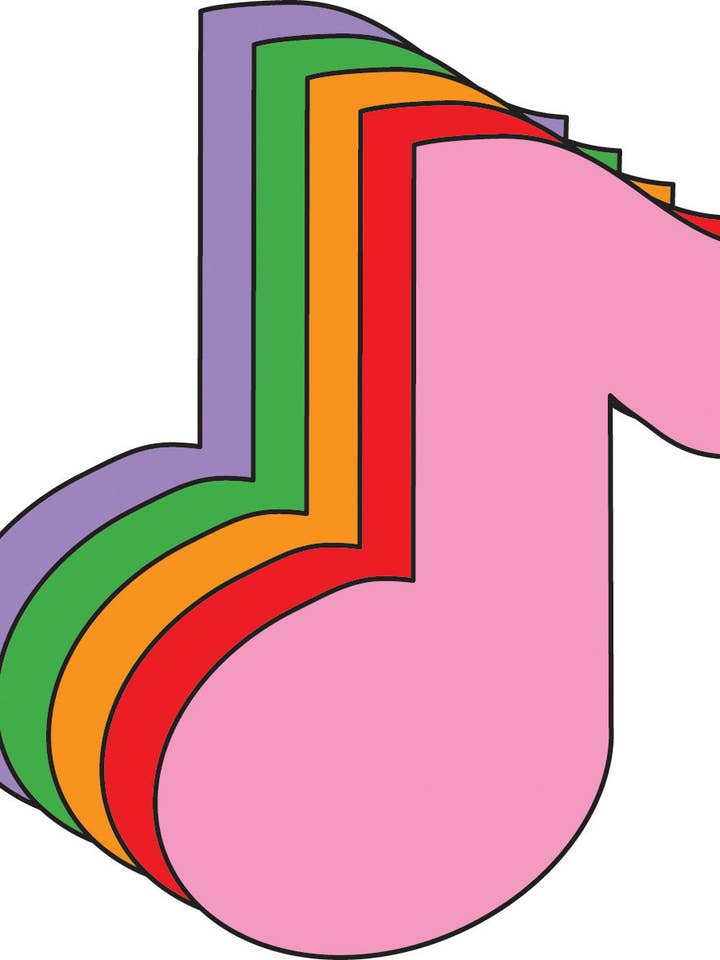 Music Note Assorted Color Creative Cut-Outs- 3” for wholesale by Creative Shapes Etc.