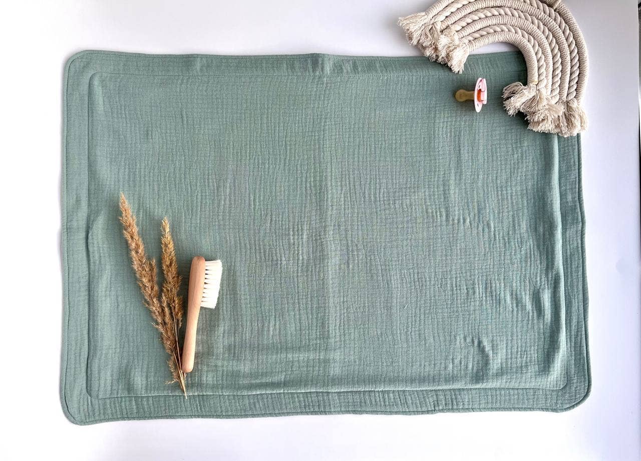 Pastel Baby - Wholesale Changing Mat/Pad - Baby - Baby Muslin Diaper Changing Pad 1 piece - Sage3