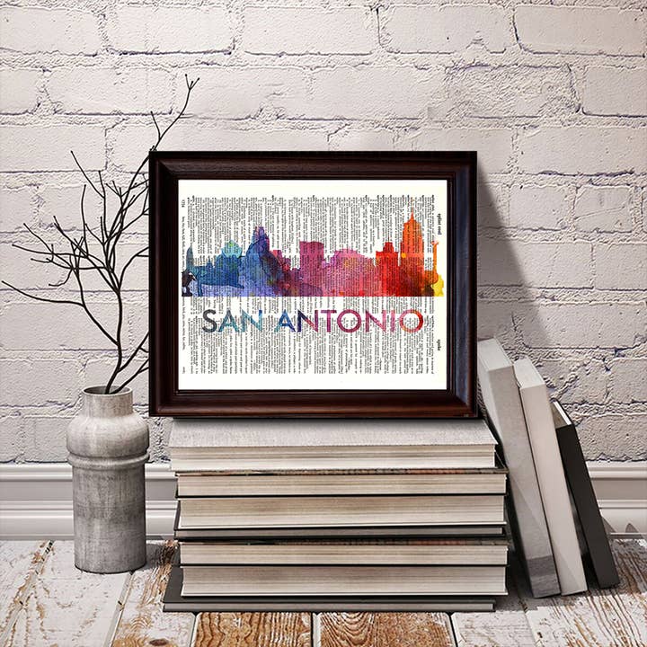 Fresh Prints of CT - Wholesale Art Print - San Antonio Love Your City Skyline Dictionary Print2