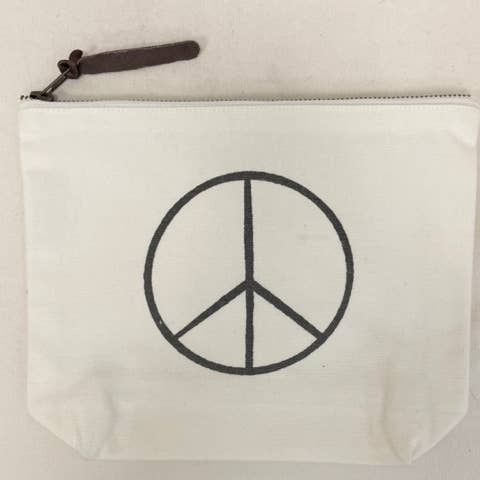 'Peace Sign' Cotton Makeup Pouch / Cosmetic Bag for wholesale by Sweet Gumball Inc.