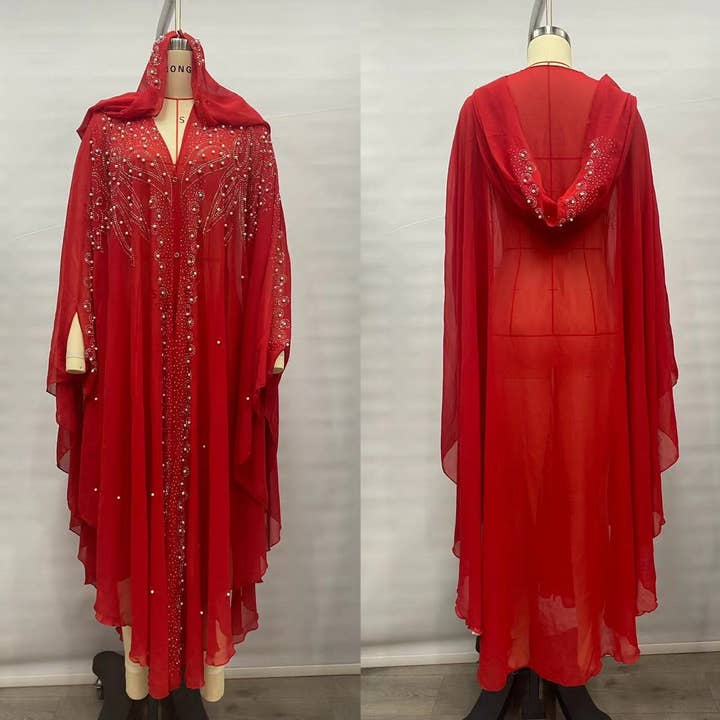 ACCITY - Wholesale Cape - Women's - African Beaded Long Robe Muslim Cape Hooded Dress_CWMM61386