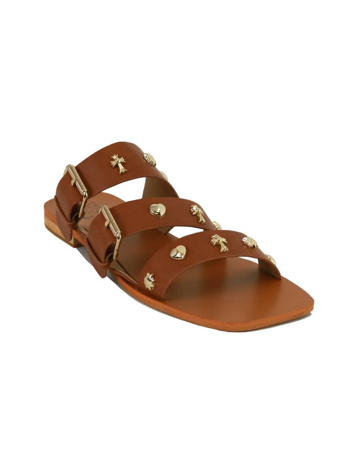 BEAST FASHION - Wholesale Sandals - Women's - LANA-02 Studded Flat Sandals1