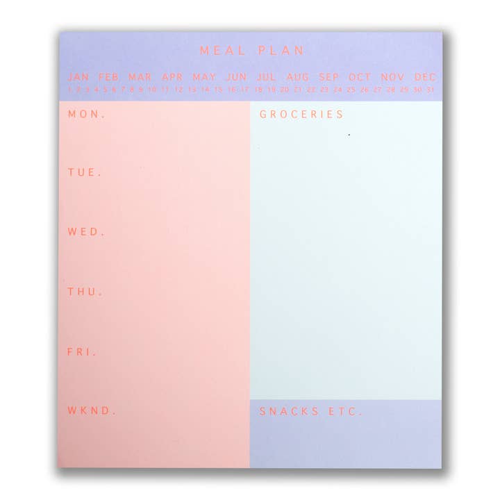 Simple Menu Planner Notepad for wholesale by Banquet Workshop