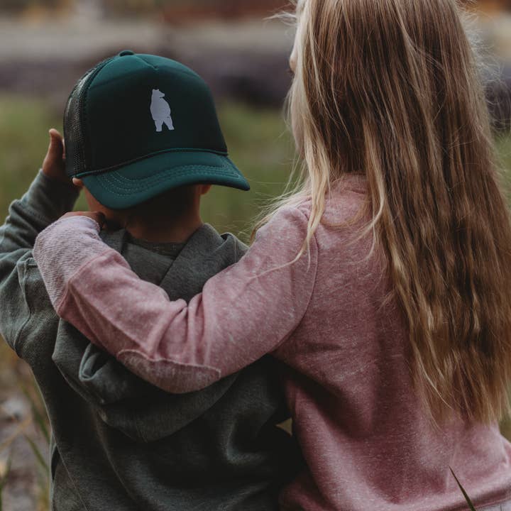 Made of Mountains - Vendita all'ingrosso Cappello - Bambini - Ehi orso! Cappello da camionista per bambini: verde scuro2