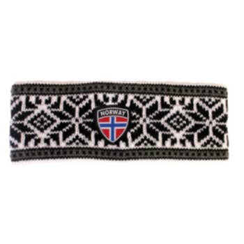 Headband - White - Black Stars - Norway Flag - Unisex Size for wholesale by Scandinavian Specialties