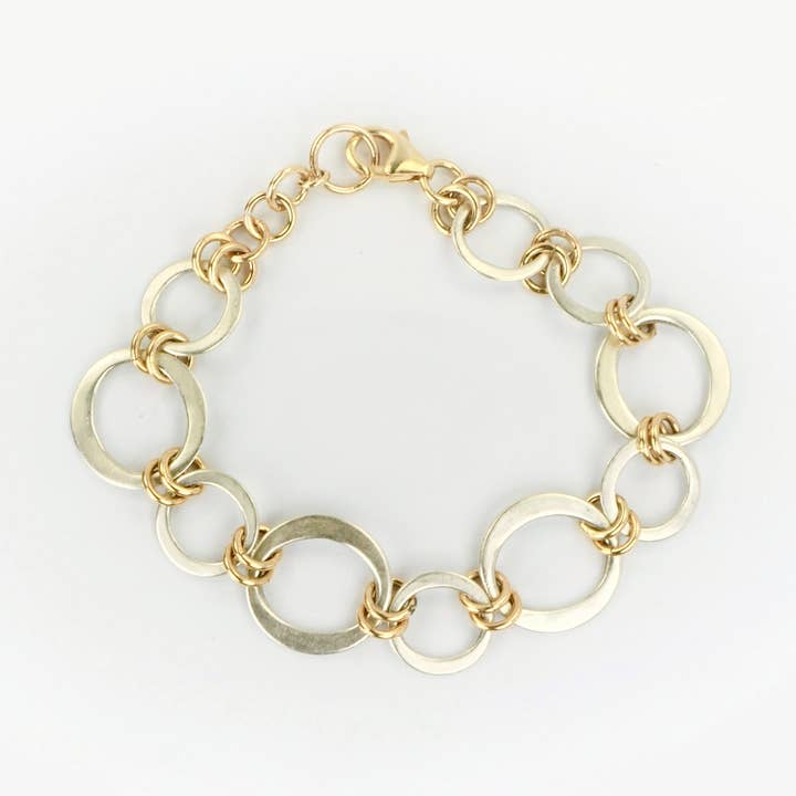 Kai Statement Bracelet SS Petite & Small - Mixed Metal for wholesale by elle deVisme artisan jewelry