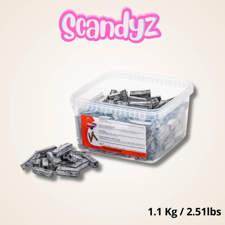 Malaco Salty Licorice Sticks (Salmiak Bars) 1.1 kg for wholesale by scandyz